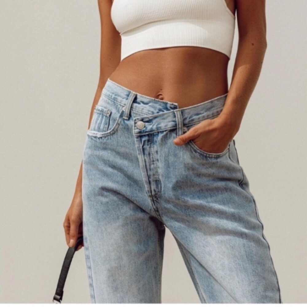 PRINCESS POLLY | 6 HOLLY ASYMMETRIC JEANS BLUE - Picture 3 of 15